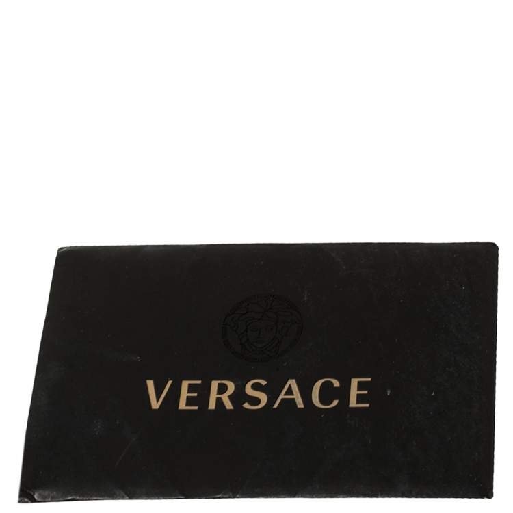 Pre Owned Versace Metallic Leather Stripped Hobo