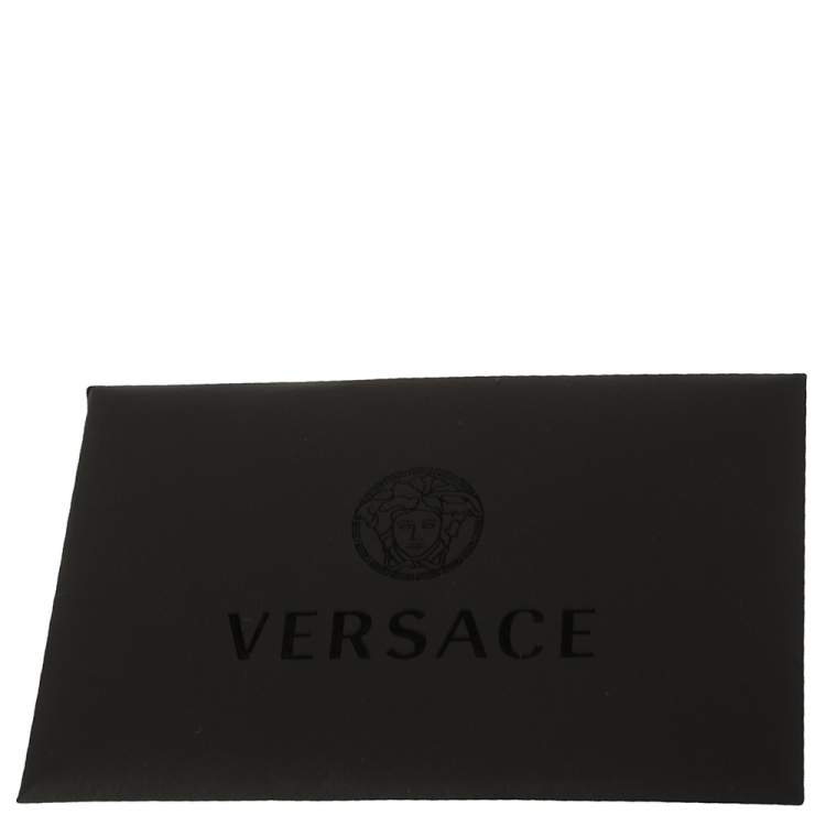 Pre Owned Versace Indigo Blue Croc Embossed Leather Logo Charm Satchel