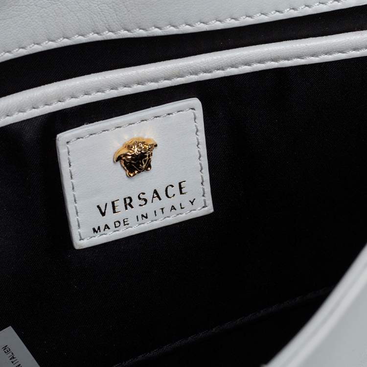 Pre Owned Versace White Leather Medusa Sultan Shoulder Bag