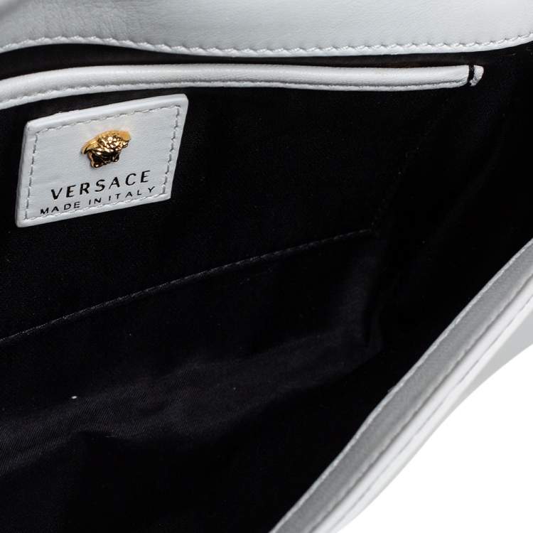 Pre Owned Versace White Leather Medusa Sultan Shoulder Bag