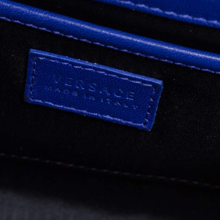 Pre Owned Versace Royal Blue Python Mini Medusa Tote