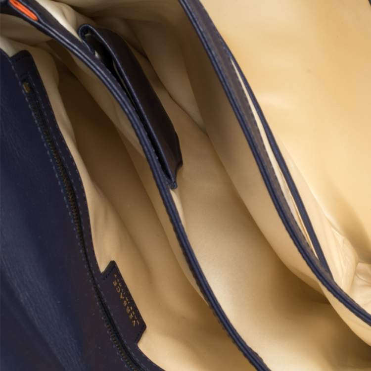 مملوكة مسبقًا Versace Orange Leather Studded Flap Shoulder Bag