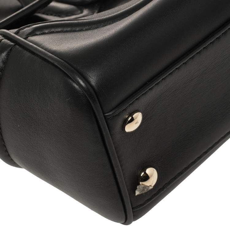 Pre Owned Versace Black Leather Palazzo Empire Tote