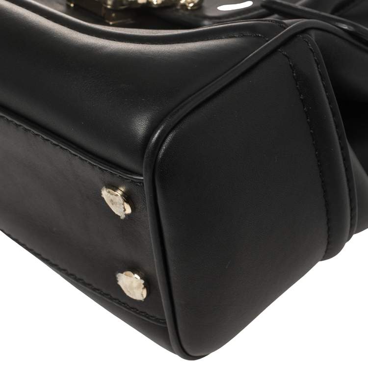 Pre Owned Versace Black Leather Palazzo Empire Tote
