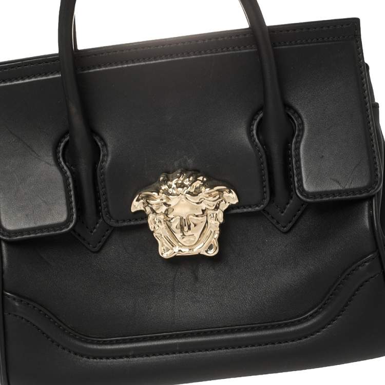 Pre Owned Versace Black Leather Palazzo Empire Tote