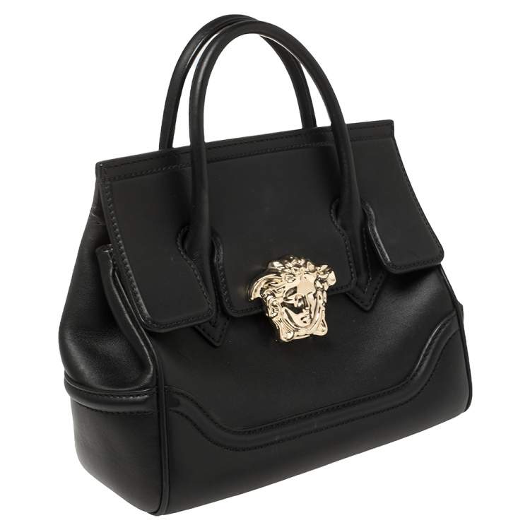 Pre Owned Versace Black Leather Palazzo Empire Tote