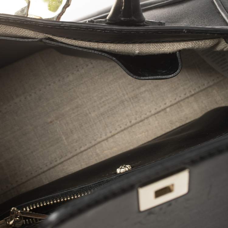 Pre Owned Versace Black Leather Palazzo Empire Tote