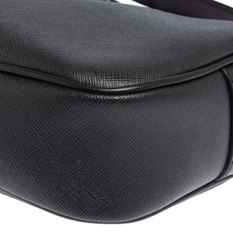 Pre Owned Versace Black Leather Medusa Crossbody Bag 