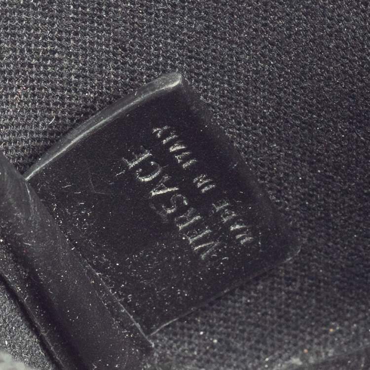 Pre Owned Versace Black Leather Medusa Crossbody Bag 