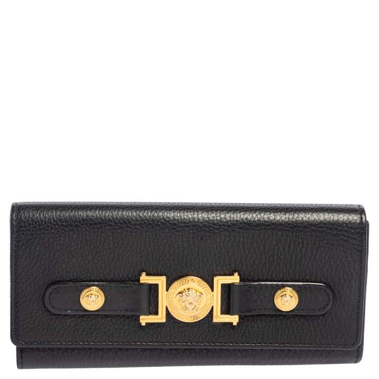 Pre Owned Versace Black/Gold Barroco Print Coated Canvas and Leather Medusa Icon Boston Bag