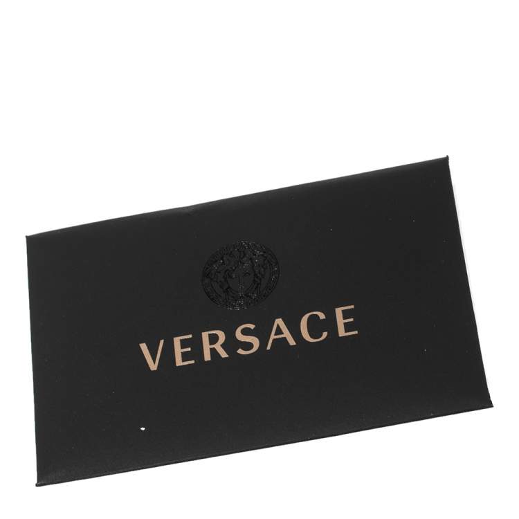 Pre Owned Versace Blue Leather And Desert Palm Print Fabric Palazzo Empire Satchel
