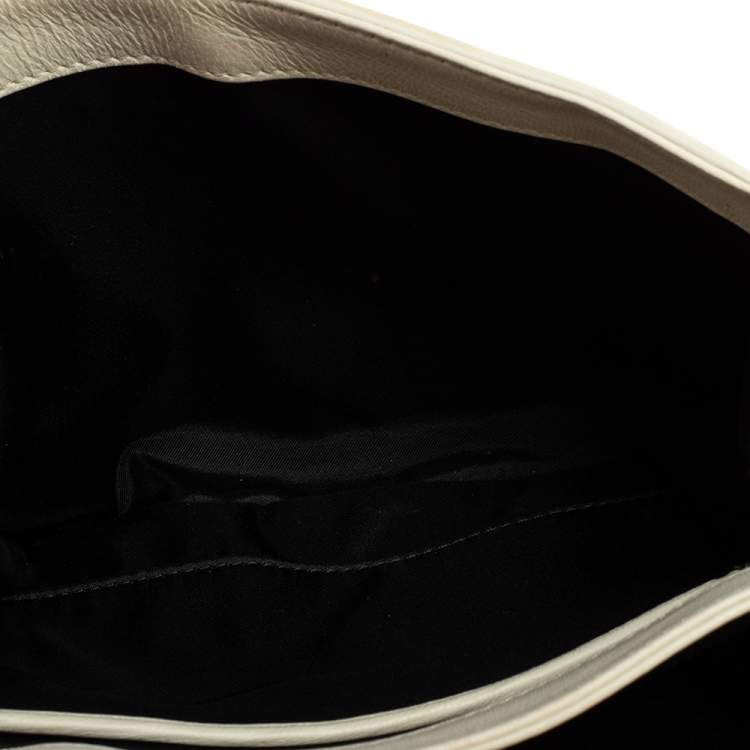 Pre Owned Versace White Leather Medusa Flap Shoulder Bag