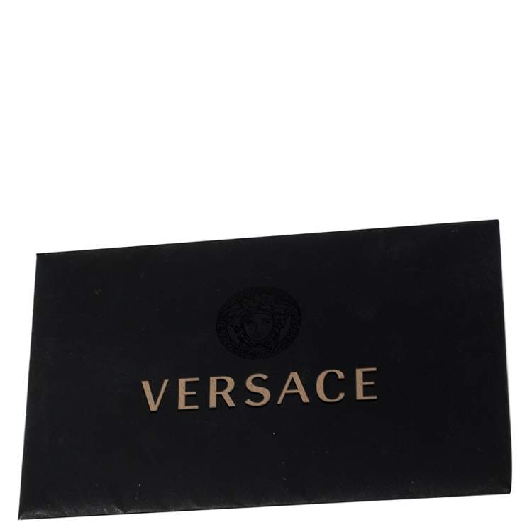 Pre Owned Versace Blue Patent Leather Medium Medusa Medallion Tote