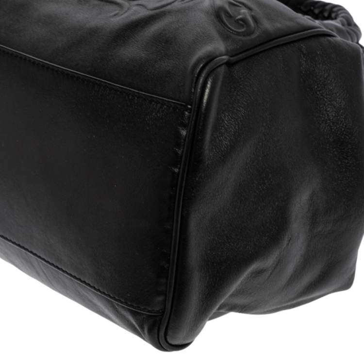 Pre Owned Versace Black Leather Satchel