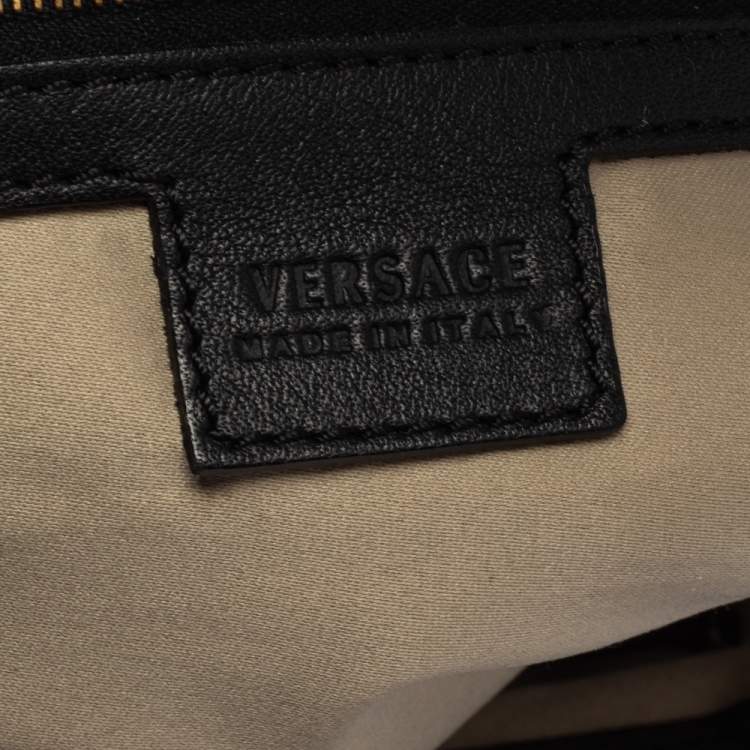 Pre Owned Versace Black Leather Satchel