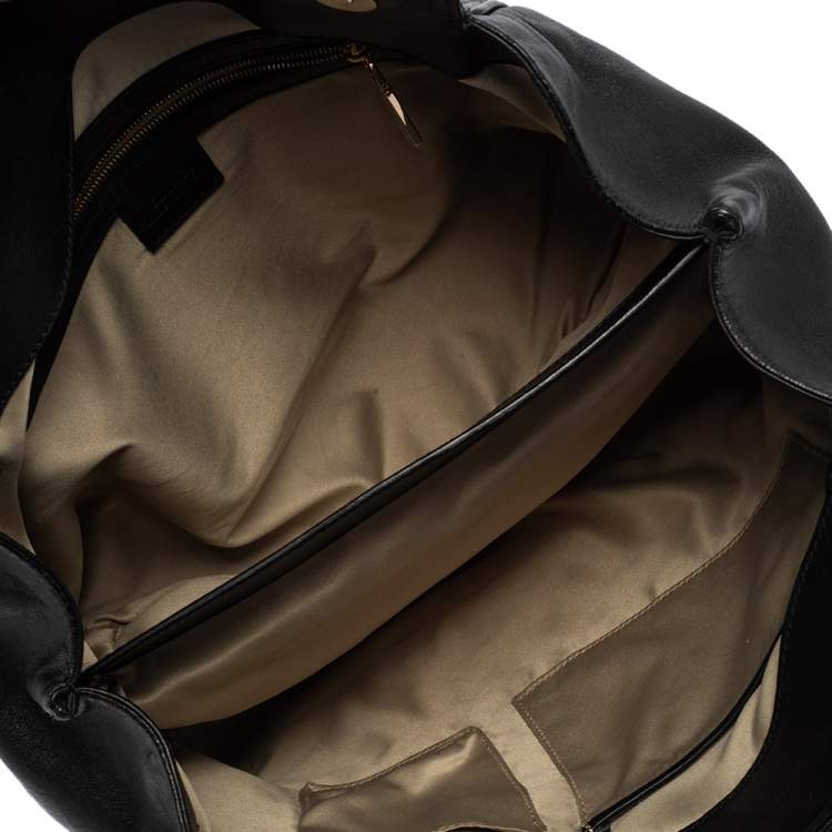 Pre Owned Versace Black Leather Satchel