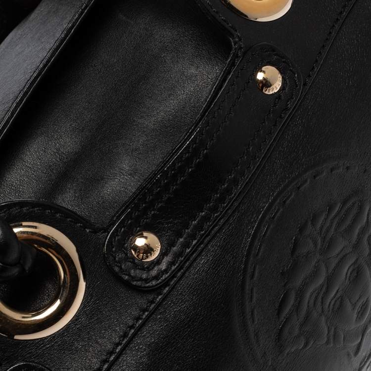 Pre Owned Versace Black Leather Satchel
