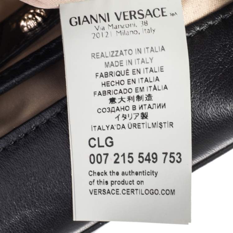 Pre Owned Versace Black Medusa Chain Clutch