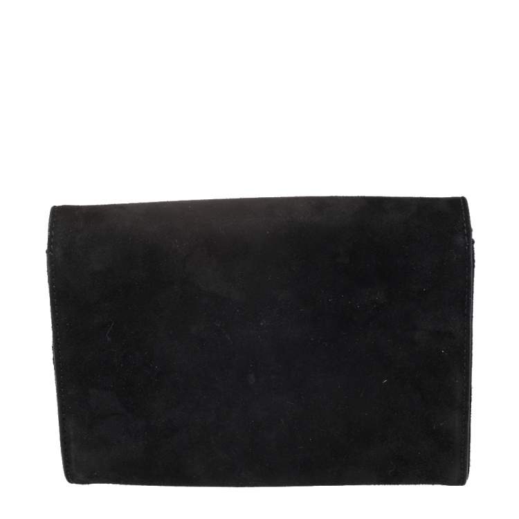 Pre Owned Versace Black Medusa Chain Clutch