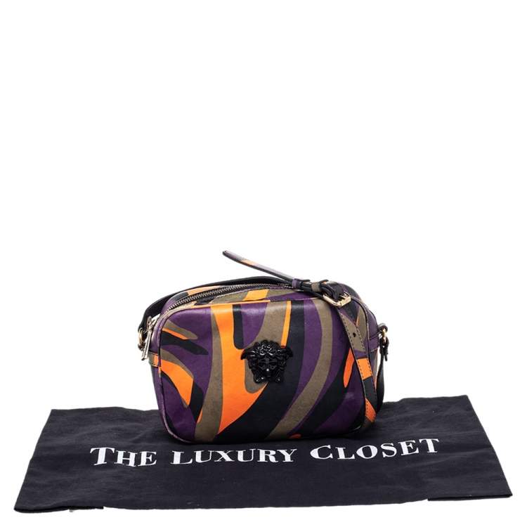 Pre Owned Versace Multicolor Leather Palazzo Medusa Camera Crossbody Bag