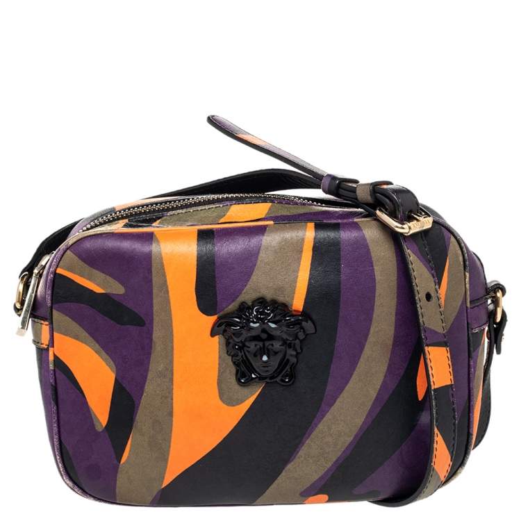 Pre Owned Versace Multicolor Leather Palazzo Medusa Camera Crossbody Bag