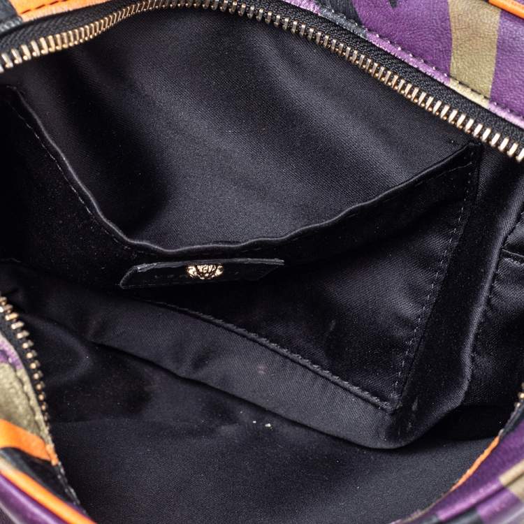 Pre Owned Versace Multicolor Leather Palazzo Medusa Camera Crossbody Bag