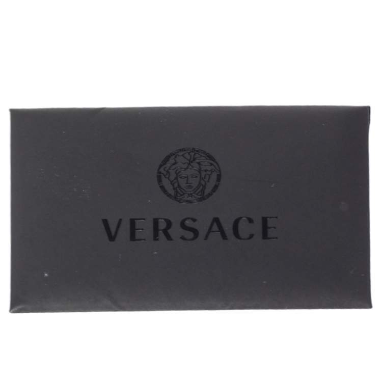 Pre Owned Versace Gold Monogram Fabric and Leather Logo Plate Hobo