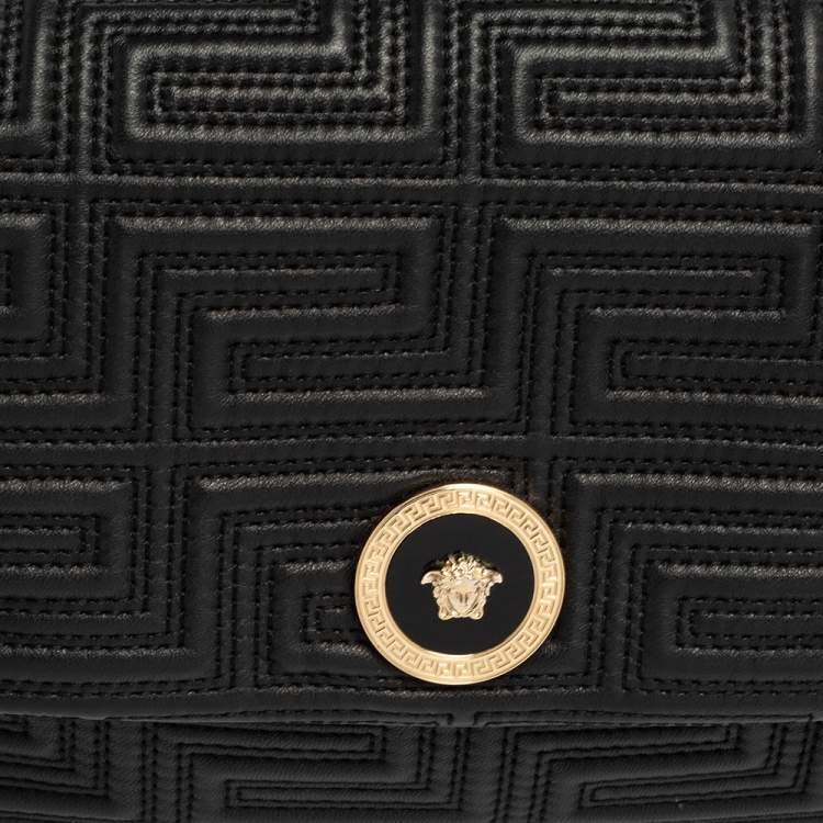 مملوكة مسبقًا Versace Black Leather Medusa Shoulder Bag