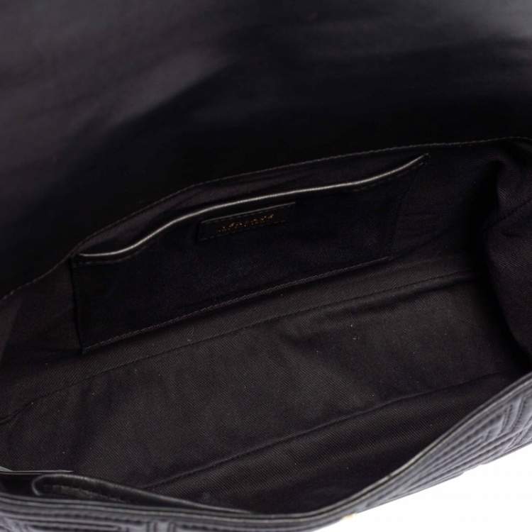 مملوكة مسبقًا Versace Black Leather Medusa Shoulder Bag