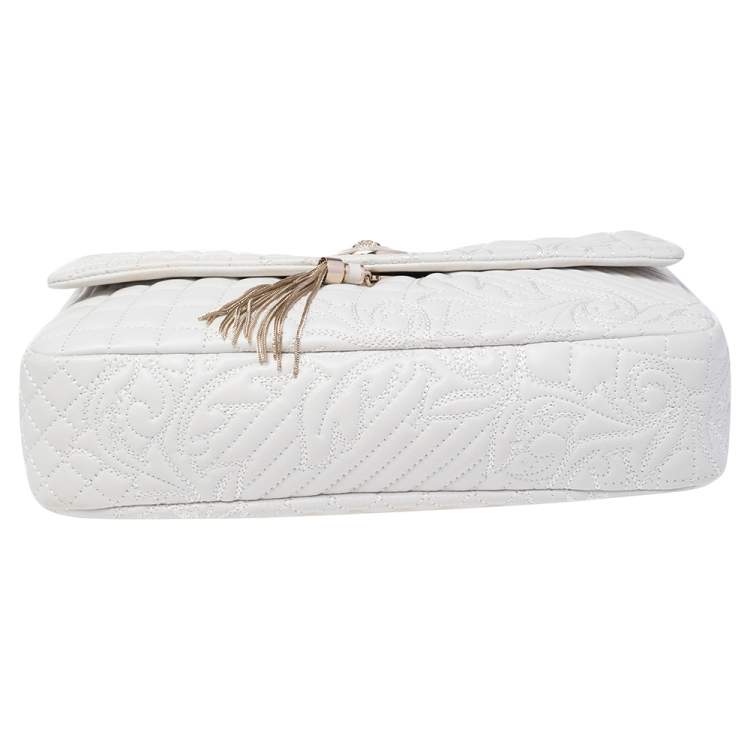 Pre Owned Versace White Leather Vanitas Medea Shoulder Bag