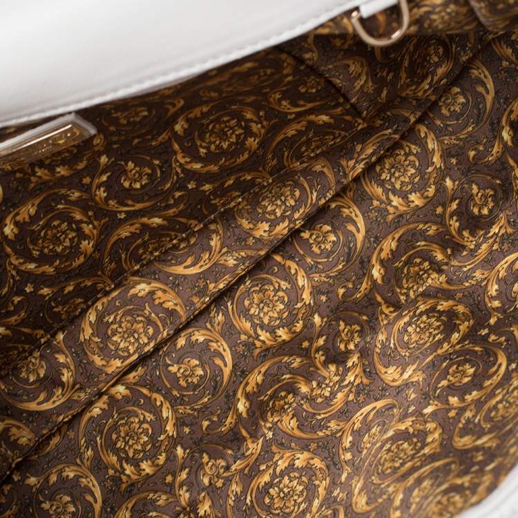 Pre Owned Versace White Leather Vanitas Medea Shoulder Bag