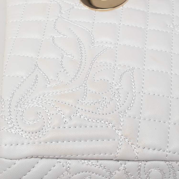 Pre Owned Versace White Leather Vanitas Medea Shoulder Bag