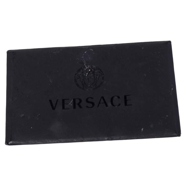Pre Owned Versace Grey Barocco Heritage Coated Canvas And Leather Drawstring Bucket Bag