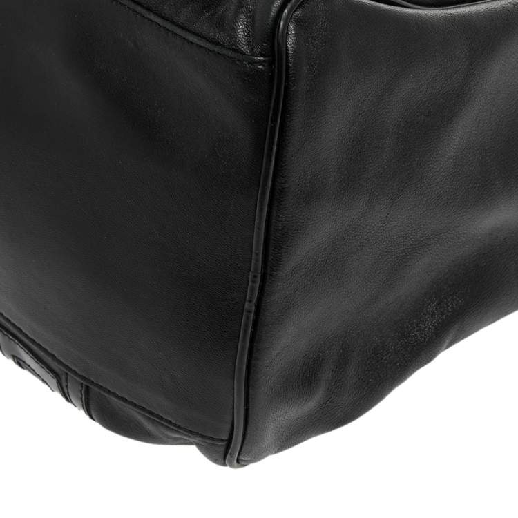 Pre Owned Versace Black Leather Satchel