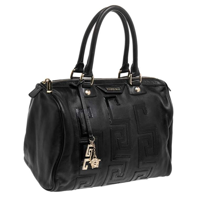 Pre Owned Versace Black Leather Satchel