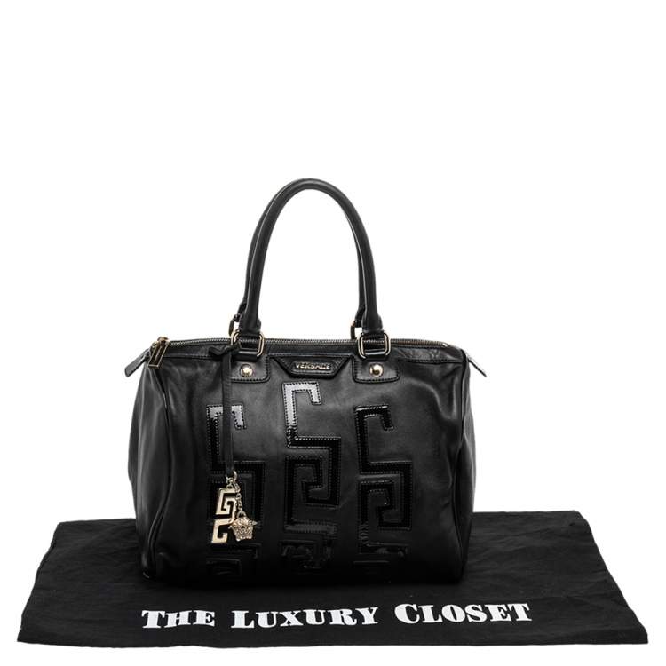 Pre Owned Versace Black Leather Satchel