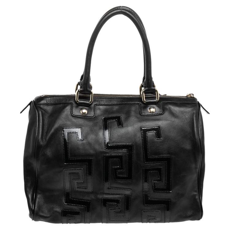Pre Owned Versace Black Leather Satchel