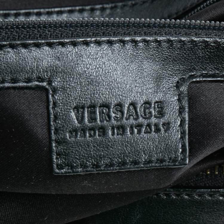 Pre Owned Versace Black Leather Satchel