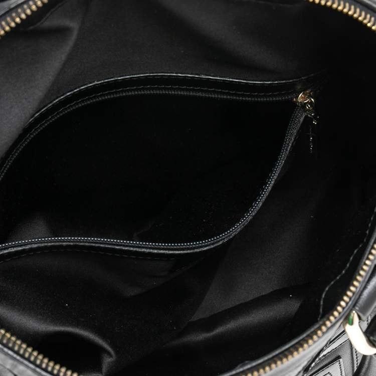 Pre Owned Versace Black Leather Satchel