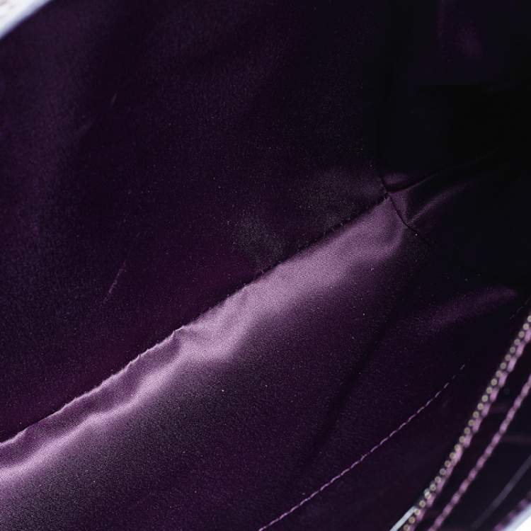 Pre Owned Versace Black Croc Embossed Leather Satchel