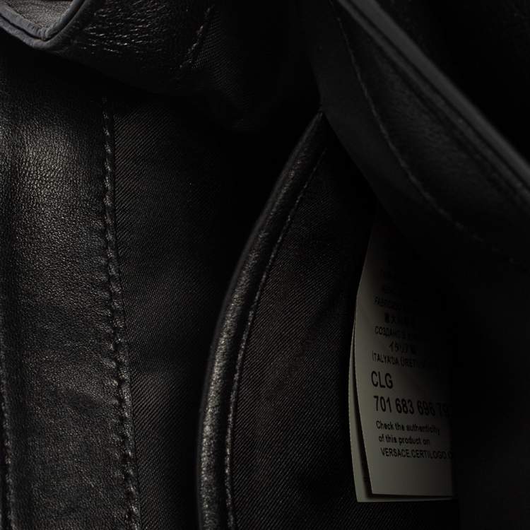 مملوكة مسبقًا Versace Black Leather Medusa Sultan Shoulder Bag