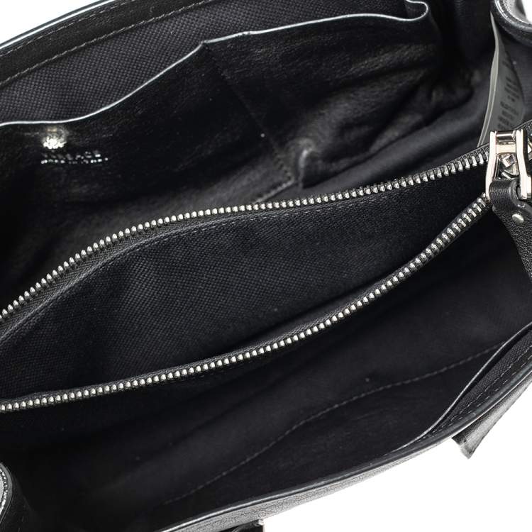 Pre Owned Versace Black Leather Stardust Shoulder Bag