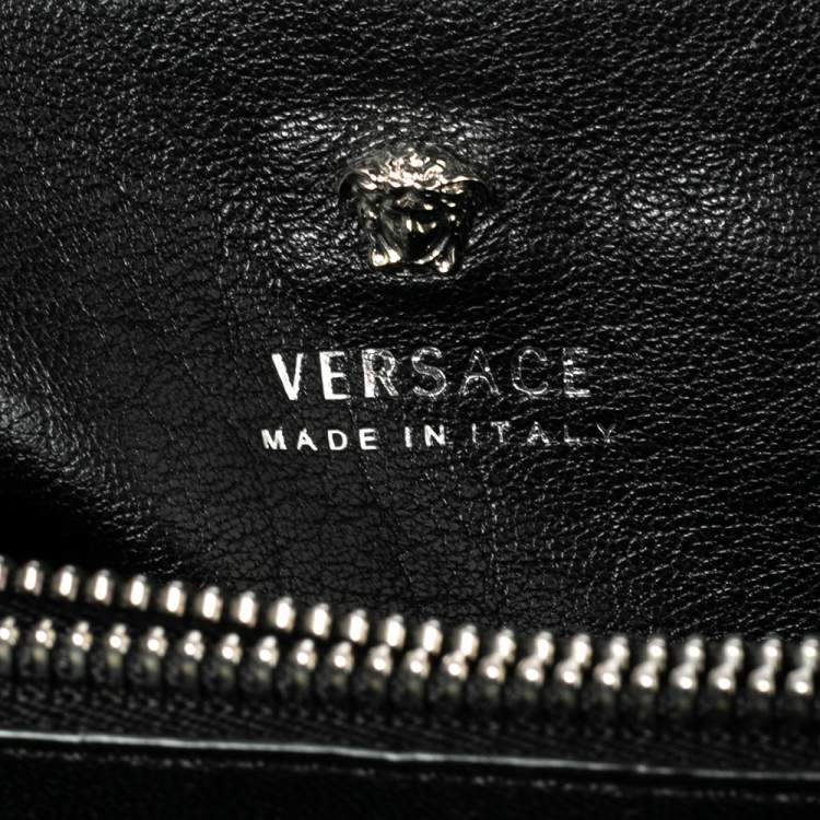 Pre Owned Versace Black Leather Stardust Shoulder Bag
