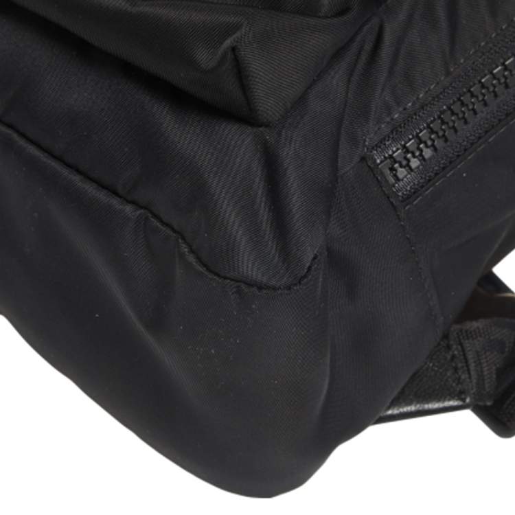 Pre Owned Versace Black Nylon and Leather Trim Mini Medusa Backpack