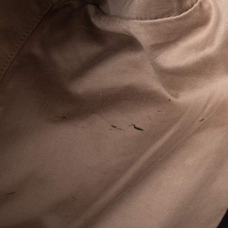 Pre Owned Versace Black Monogram Nylon and Patent Leather  Logo Plague Flap Tote