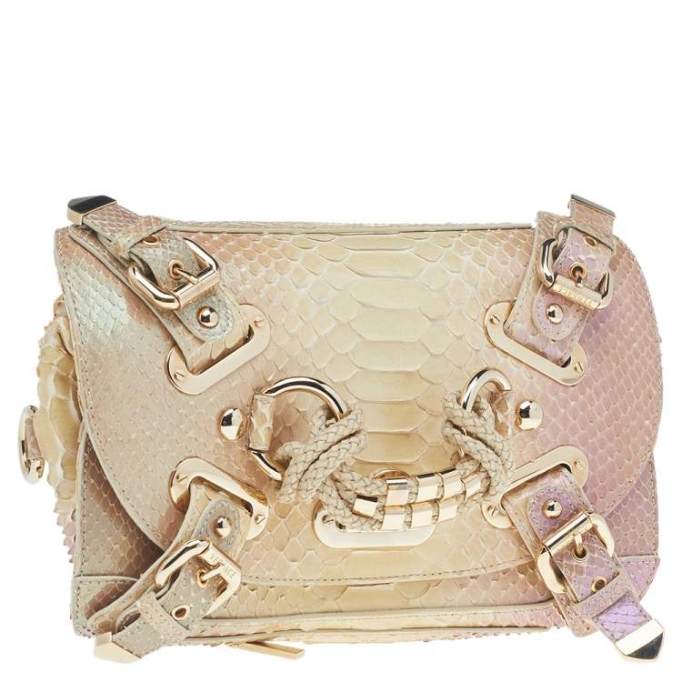 Pre Owned Versace Multicolor Glazed Python Canyon Top Handle Bag
