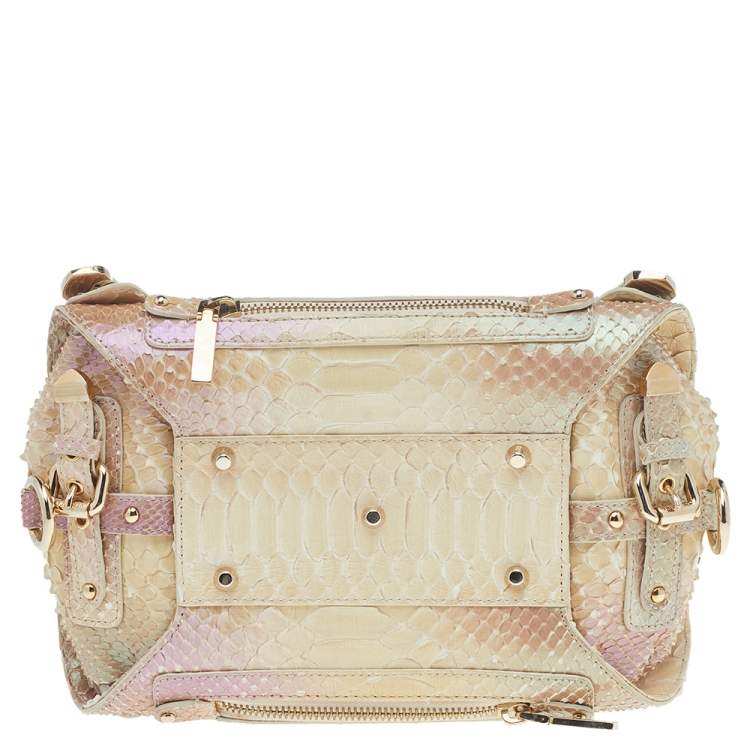 Pre Owned Versace Multicolor Glazed Python Canyon Top Handle Bag