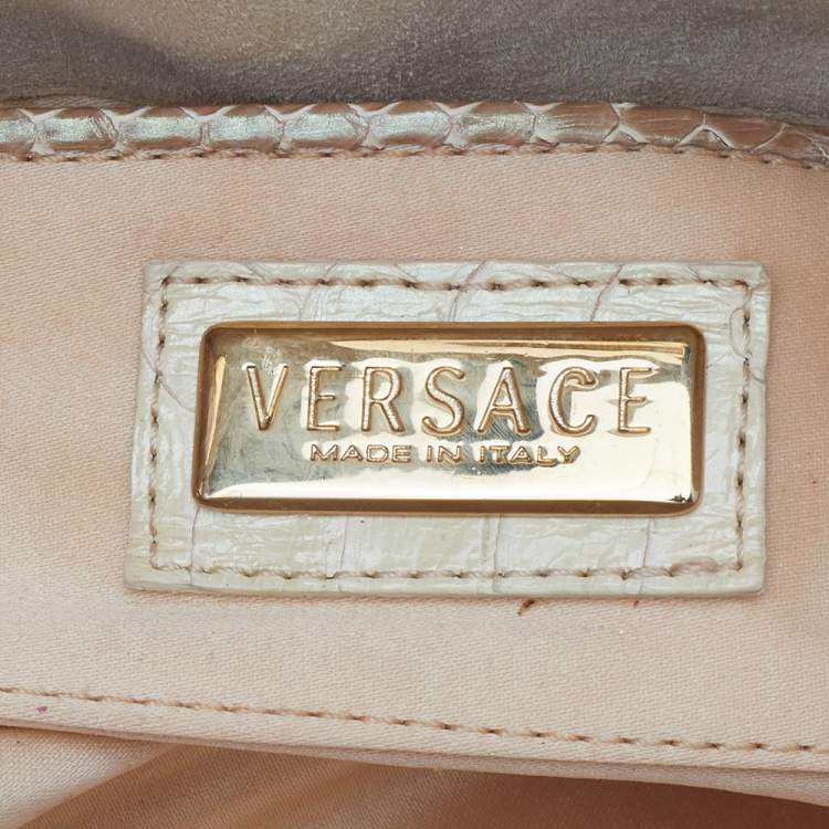 Pre Owned Versace Multicolor Glazed Python Canyon Top Handle Bag