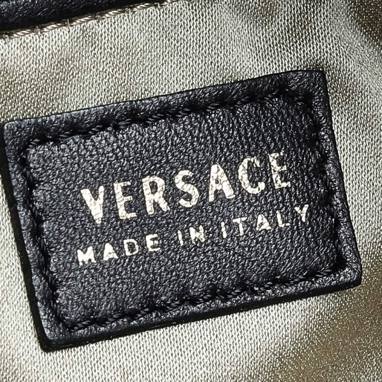 Pre Owned Versace Black Snakeskin Leather Shoulder Bag