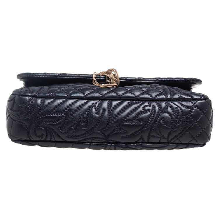 Pre Owned Versace Black Leather Vanitas Medea Shoulder Bag